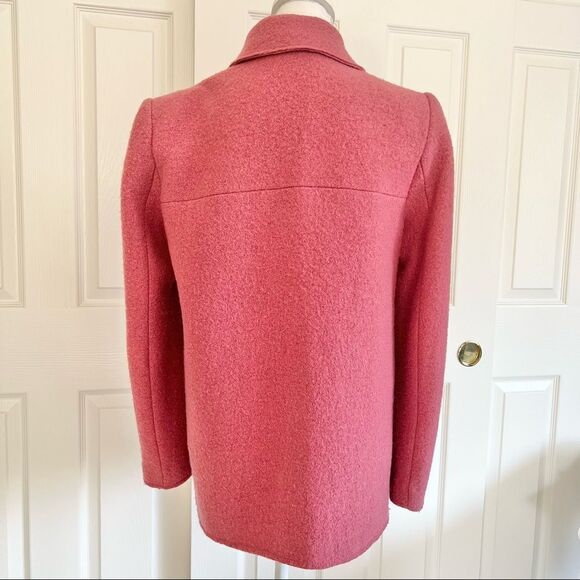 Zara Trafaluc Wool Blend Side Zip Coat Pink Medium - Picture 6 of 9